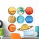 Cartoon Solar System Planets Wall Decal Sticker Set