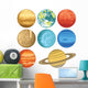 Cartoon Solar System Planets Wall Decal Sticker Set
