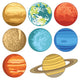 Cartoon Solar System Planets Wall Decal Sticker Set