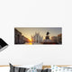 Italian Sunrise Milan Cathedral Wall Decal Panoramic Wall Decal
