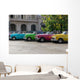Havana Cuba Colored Taxis Wall Decal