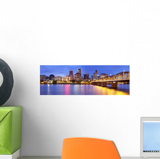 Skyline Portland Oregon Night Wall Decal