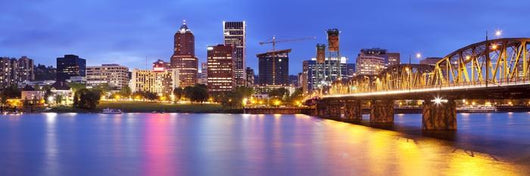 Skyline Portland Oregon Night Wall Decal
