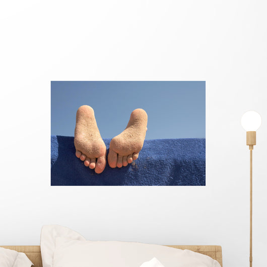 Foot Girl Sunbathing Beach Wall Decal