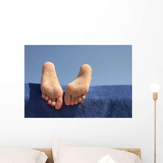 Foot Girl Sunbathing Beach Wall Decal