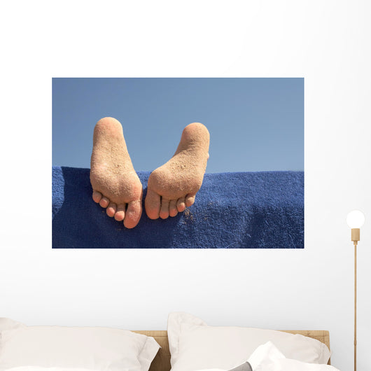 Foot Girl Sunbathing Beach Wall Decal