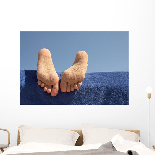 Foot Girl Sunbathing Beach Wall Decal