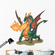 Muscular Fire Breathing Dragon Wall Decal