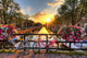 Amsterdam Bicycles Sunrise Wall Decal