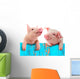 Funny Fenced Pigs Wall Decal