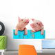 Funny Fenced Pigs Wall Decal