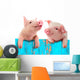 Funny Fenced Pigs Wall Decal