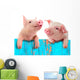 Funny Fenced Pigs Wall Decal