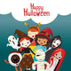 Halloween Ghosts and Children Wall Decal