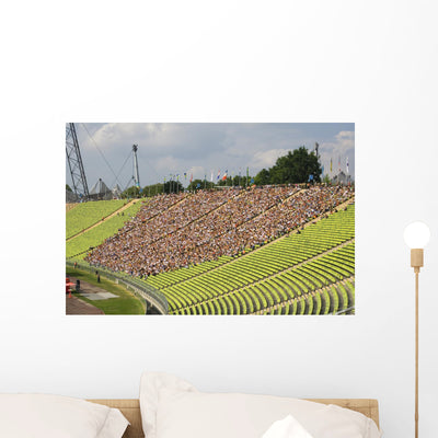 Stadium Crowd Wall Decal shown on a wall