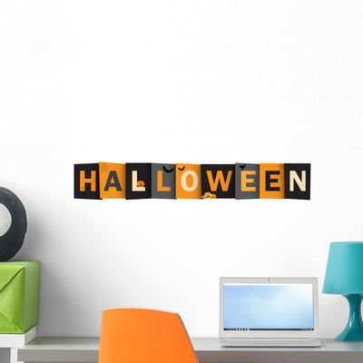 Halloween Vector Letters and Symbols Wall Decal shown on a wall