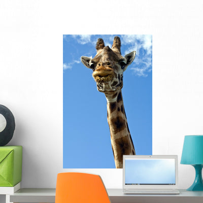 Giraffe Wall Decal shown on a wall