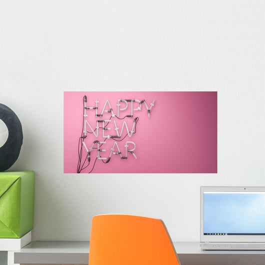 Happy New Year Neon Wall Decal