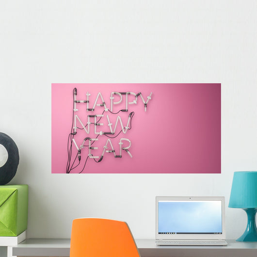 Happy New Year Neon Wall Decal
