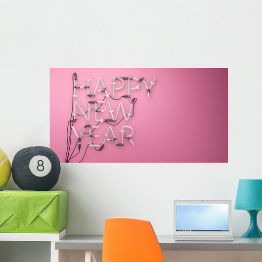 Happy New Year Neon Wall Decal