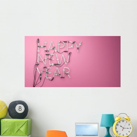 Happy New Year Neon Wall Decal
