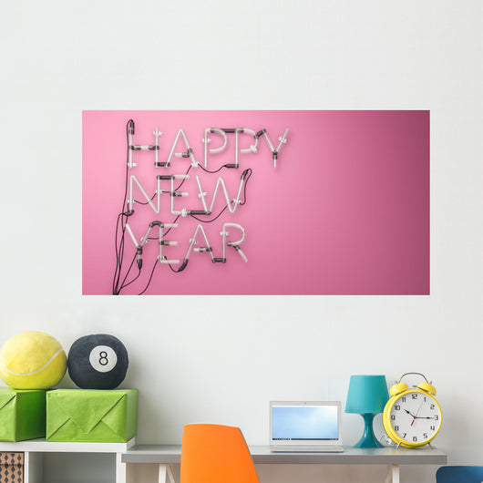 Happy New Year Neon Wall Decal