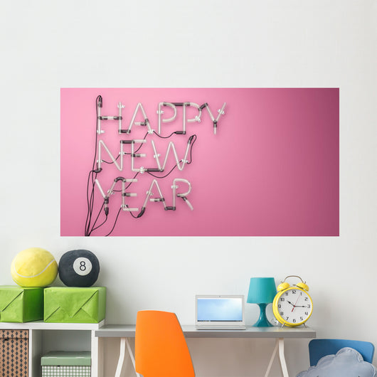 Happy New Year Neon Wall Decal