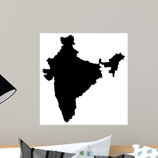 India Map High Res Wall Decal