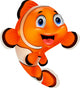 Cartoon Clown Fish Wall Decal