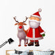 Santa and Rudolph Wall Decal