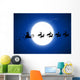 Santa Claus Flying Christmas Wall Decal