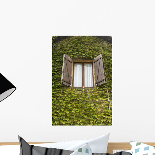 French Window Leaves Wall Decal