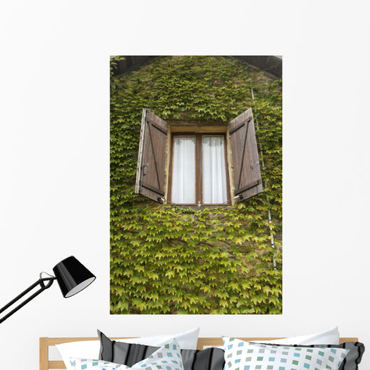 French Window Leaves Wall Decal