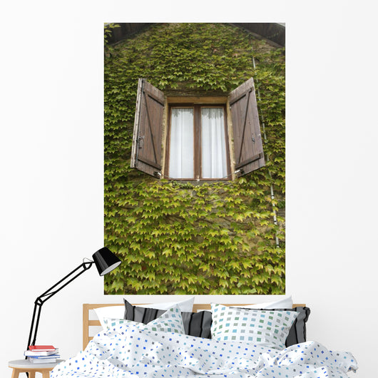 French Window Leaves Wall Decal