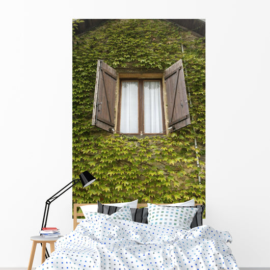 French Window Leaves Wall Decal