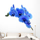 Blue Flower Orchid White Wall Decal