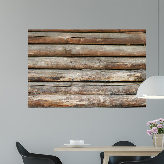 Wood Detail Wooden Hut Wall Decal
