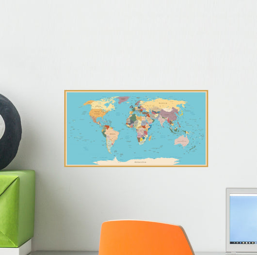 Vintage World Map Wall Decal