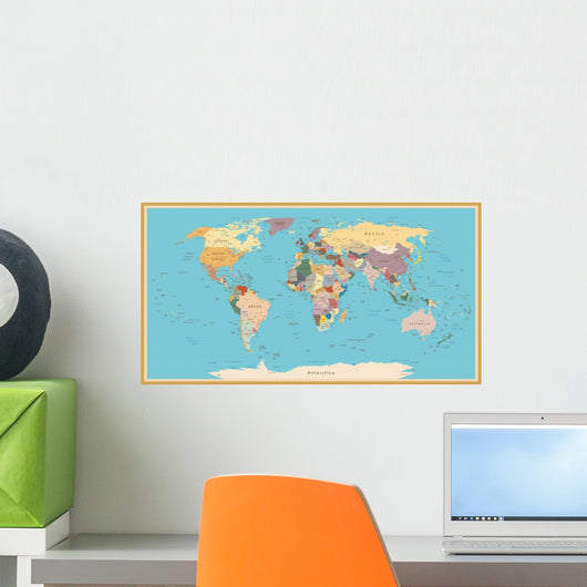 Vintage World Map Wall Decal