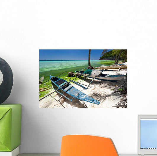 Asian Fishing Boat Tropical Wall Decal