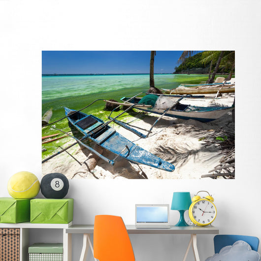Asian Fishing Boat Tropical Wall Decal