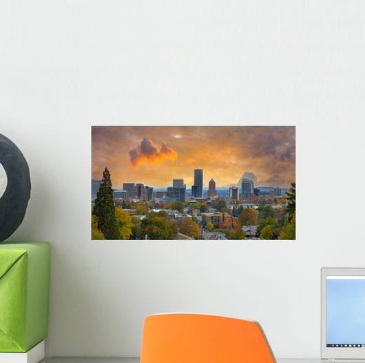 Portland Oregon Cityscape Fall Wall Decal