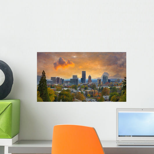 Portland Oregon Cityscape Fall Wall Decal
