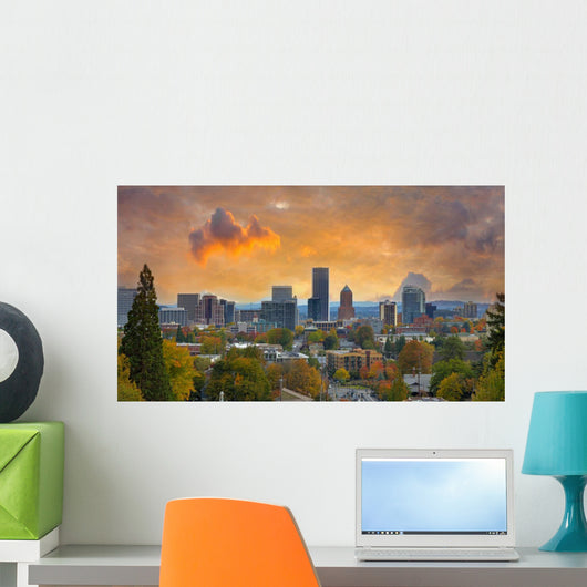 Portland Oregon Cityscape Fall Wall Decal