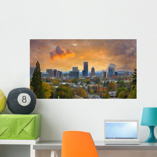 Portland Oregon Cityscape Fall Wall Decal