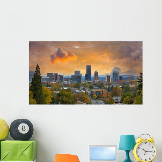 Portland Oregon Cityscape Fall Wall Decal
