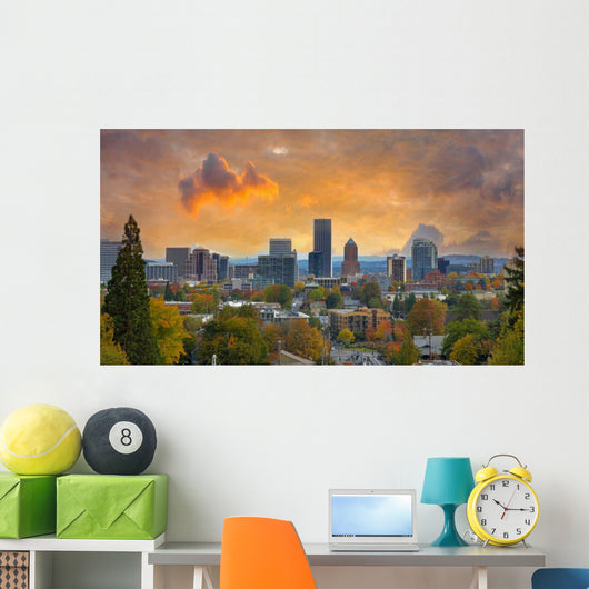 Portland Oregon Cityscape Fall Wall Decal
