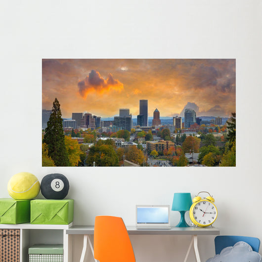 Portland Oregon Cityscape Fall Wall Decal