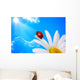 Ladybird Daisy against Blue Wall Decal