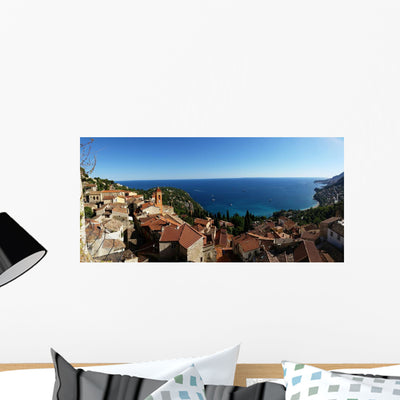 Panorama Roquebrune Cap Martin Wall Decal shown on a wall